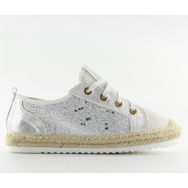 Baskets espadrilles blanches à lacets B-140 White