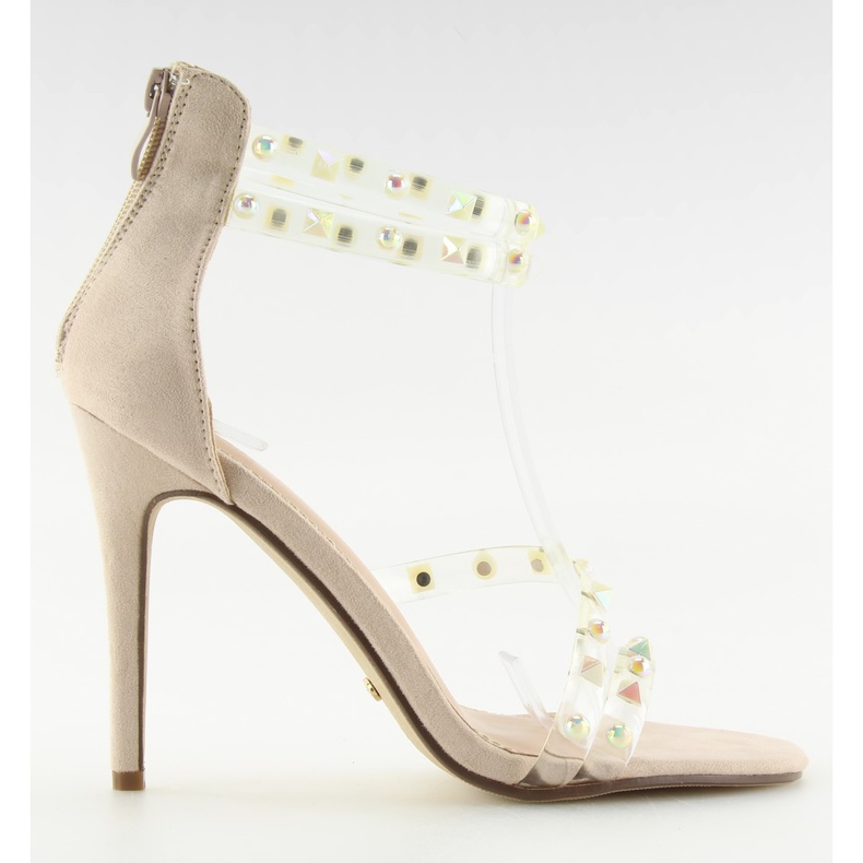 Sandales beiges à lanières de silicone