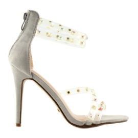 Sandales grises grises à brides en silicone Sandales grises grises à brides en silicone