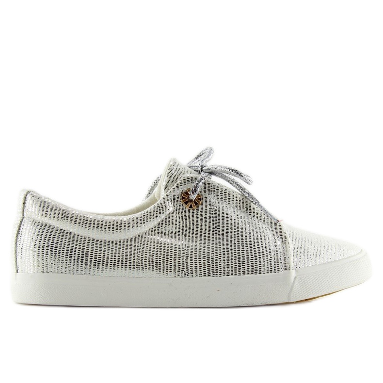 Baskets argentées pour femmes MB102 Blanc gris