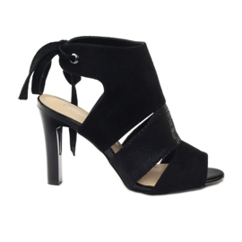 Sandales en daim nouées Sergio Leone 1489 noir