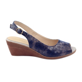 Sandales compensées Sergio Leone 811 bleu marin
