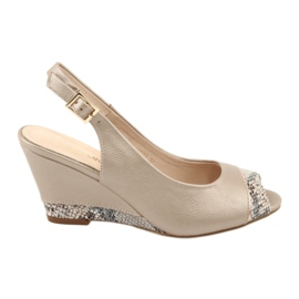 Sandales capuccino dorées Sergio Leone 777 beige brun d'or