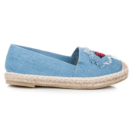 Bestelle Espadrilles en denim avec patchs bleu Bestelle Espadrilles en denim avec patchs bleu