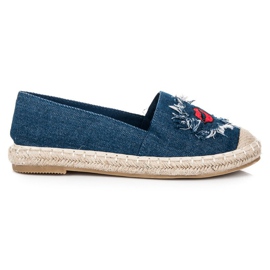 Bestelle Espadrilles en denim avec patchs bleu Bestelle Espadrilles en denim avec patchs bleu