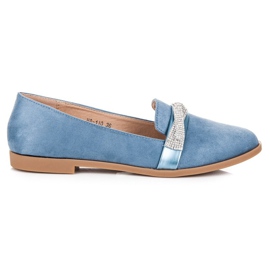 Bestelle Chaussures en daim avec cristaux bleu