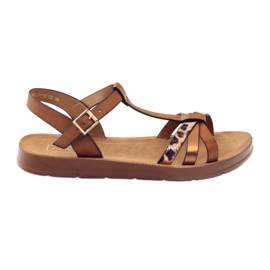 Filippo Sandales femme panthère wz 103 brun jaune