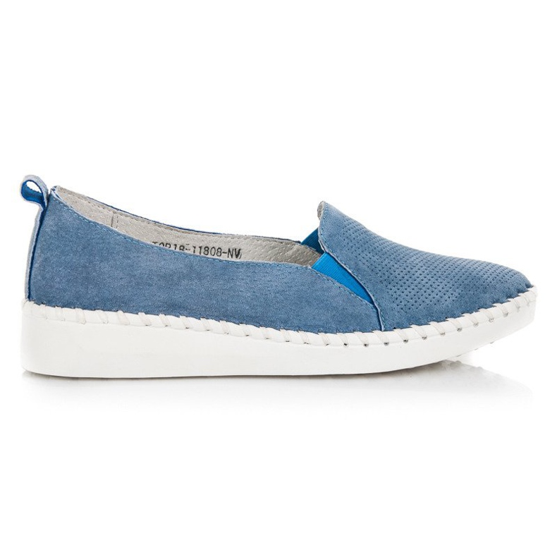Mocassins en cuir VINCEZA bleu
