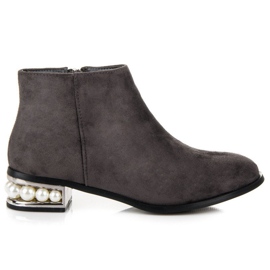 Seastar Bottines en daim avec perles gris