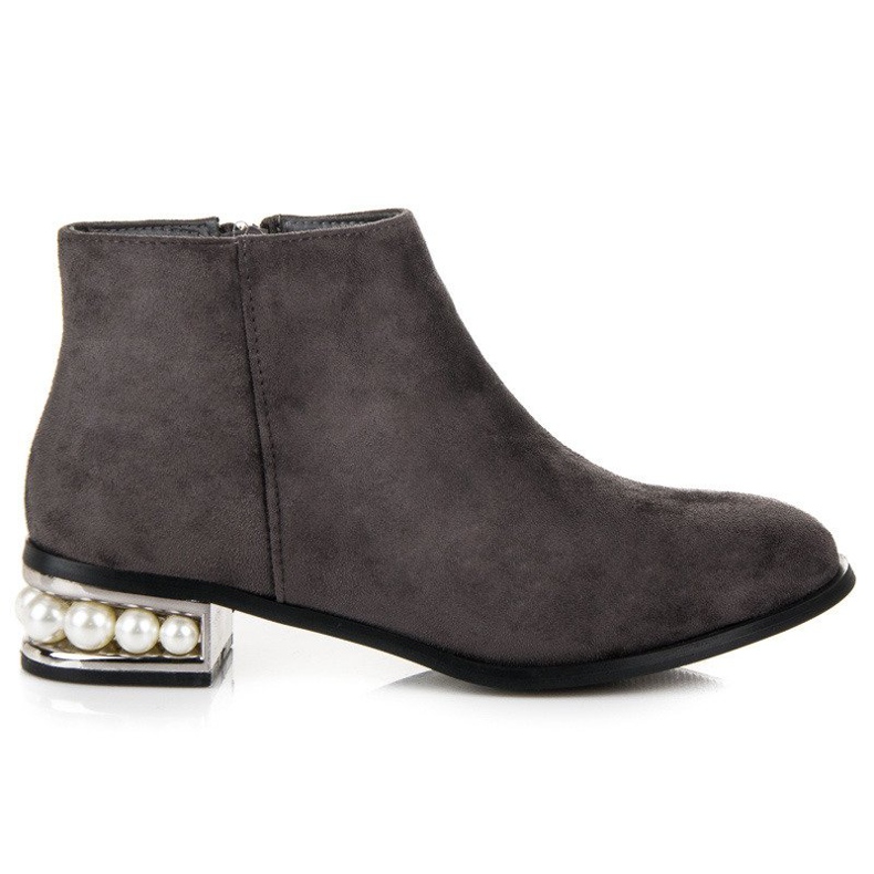 Seastar Bottines en daim avec perles gris