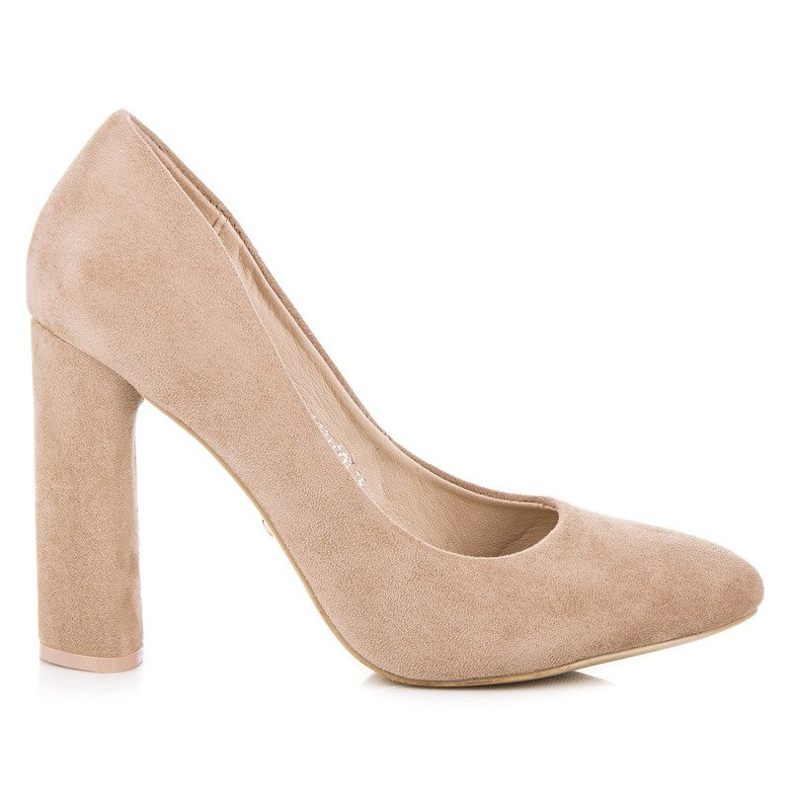 Ideal Shoes Escarpins élégants sur le poteau brun