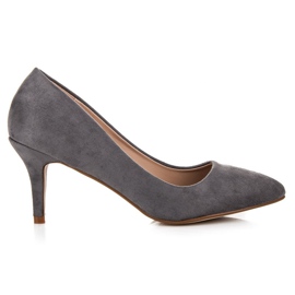 Escarpins en daim à talons hauts gris