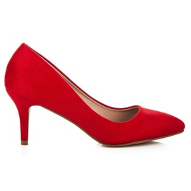 Escarpins à talon en daim rouge
