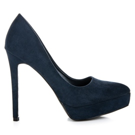 Bestelle Talons En Daim Sur La Plateforme bleu