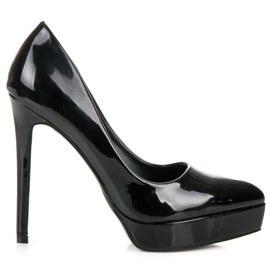 Small Swan Talons laqués sur la plateforme noir