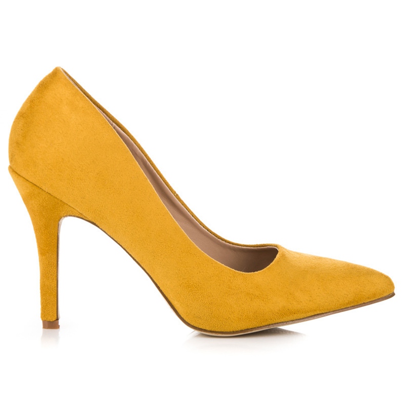 Escarpins en daim jaune