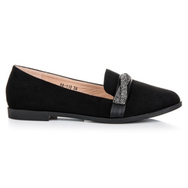Bestelle Chaussures en daim avec cristaux le noir