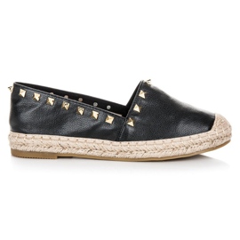 Coura Espadrilles noires à clous le noir