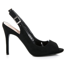 Bestelle Sandales en daim sur un talon haut noir