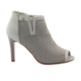M.Daszyński Bottines ajourées avec empiècement en cuir Daszyński gris
