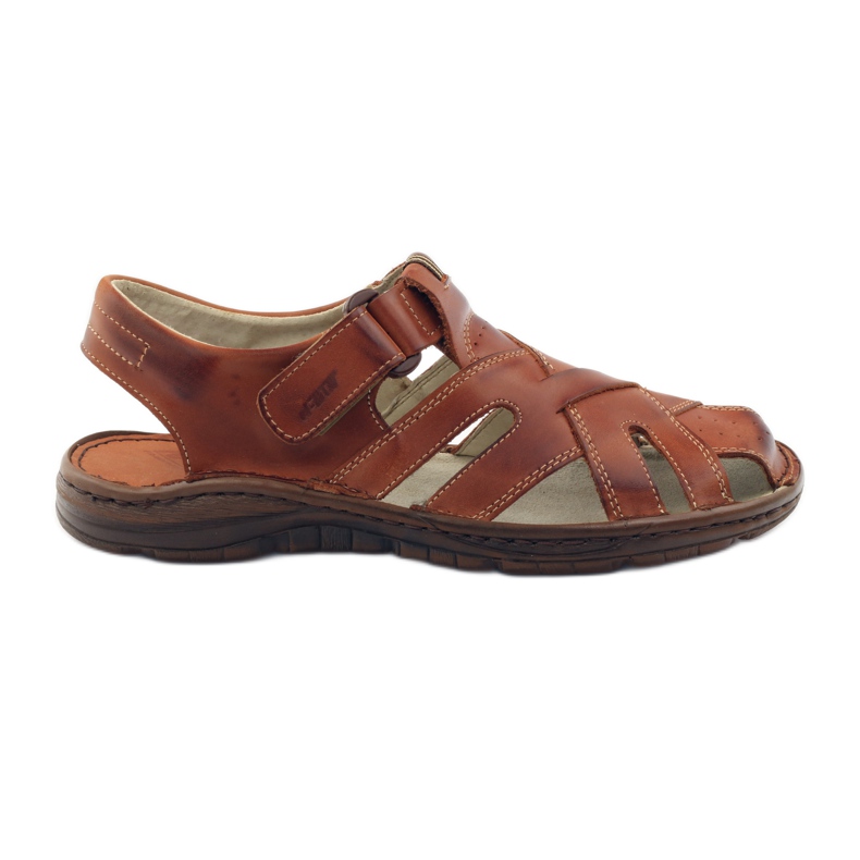 Naszbut 052 sandales pour hommes marron avec velcro brun