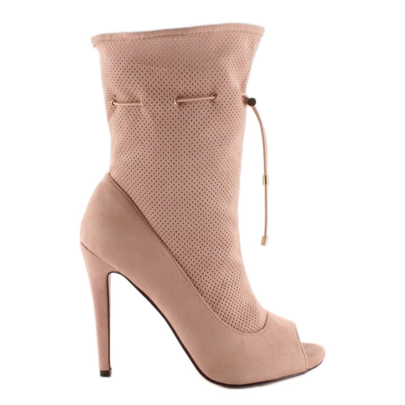 Bottines à bout ouvert SY15 Rose