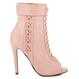 Seastar Bottines nouées à bout ouvert rose