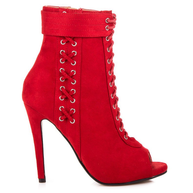 Seastar Bottines nouées à bout ouvert rouge