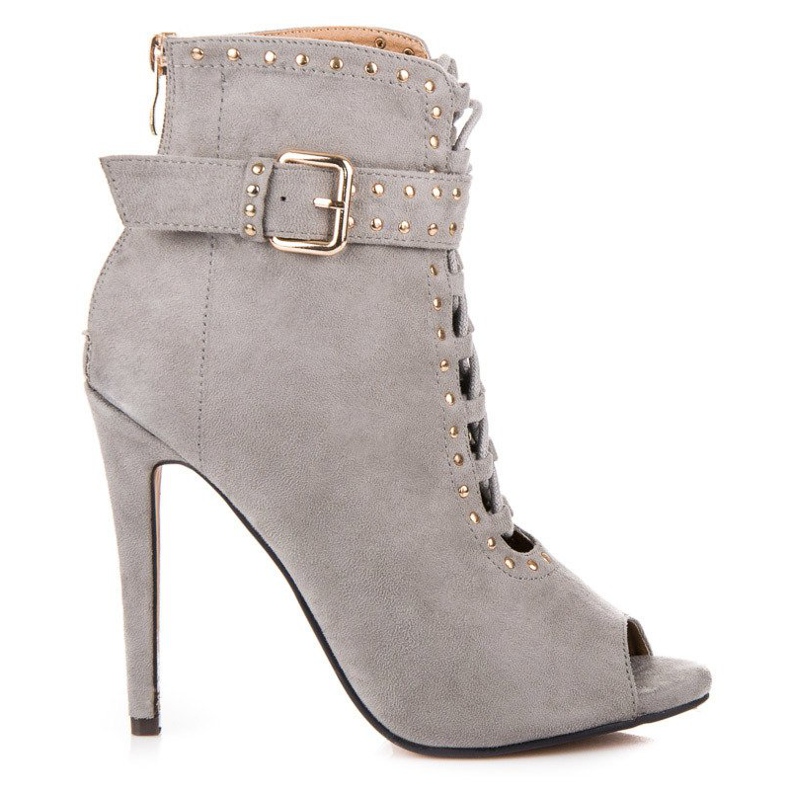 Seastar Bottines en daim à bout ouvert gris