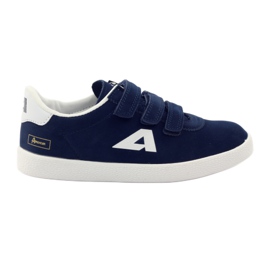 American Club Incrustation sportive en cuir américain bleu marine blanc