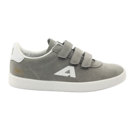 American Club Incrustation sportive en cuir américain gris blanc