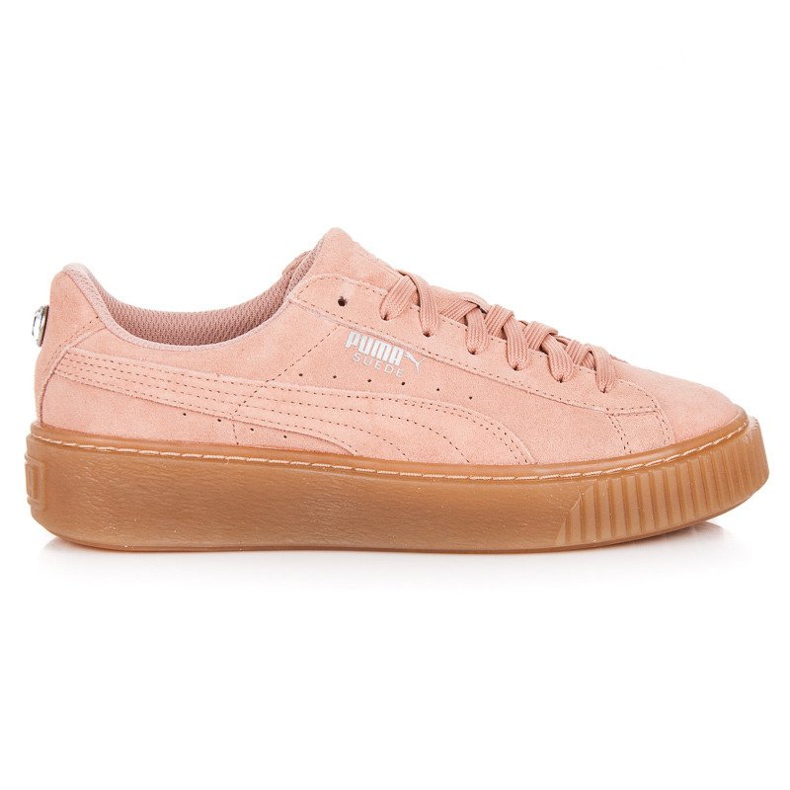 Puma plate-forme en daim bijou jr rose