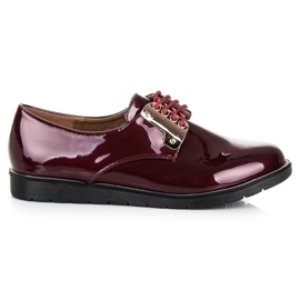 Best Shoes Chaussures confortables laquées bordeaux rouge