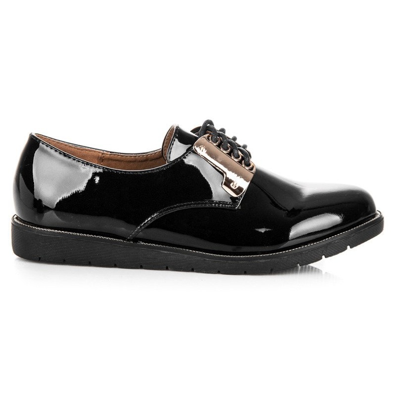 Best Shoes Chaussures laquées confortables le noir