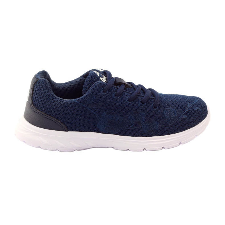 American Club Chaussures de sport avec semelle intérieure en cuir, bleu marine