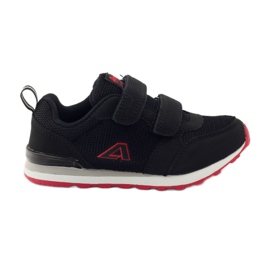 American Club Chaussures de sport à semelle intérieure en cuir américain rouge noir
