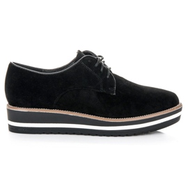 Ch. Creation Bottines à lacets en daim noir