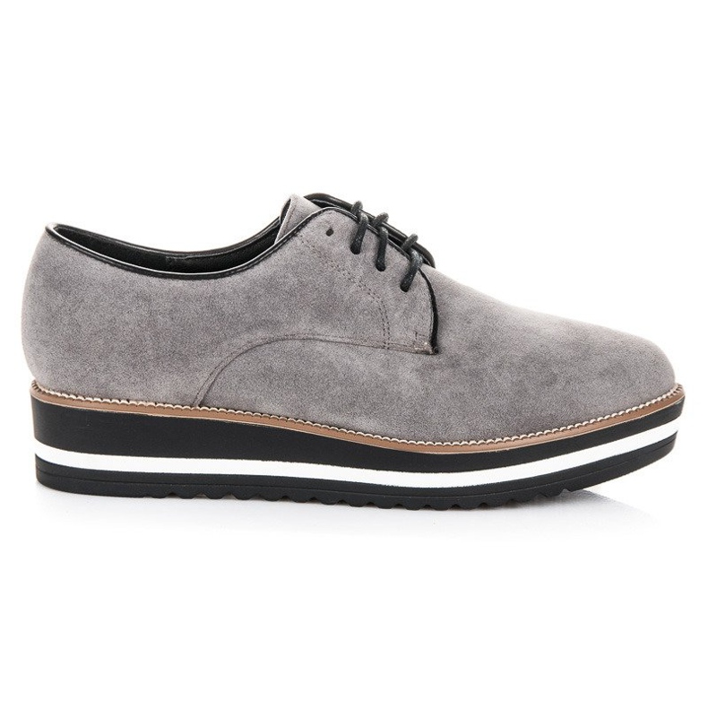 Ch. Creation Bottines à lacets en daim gris