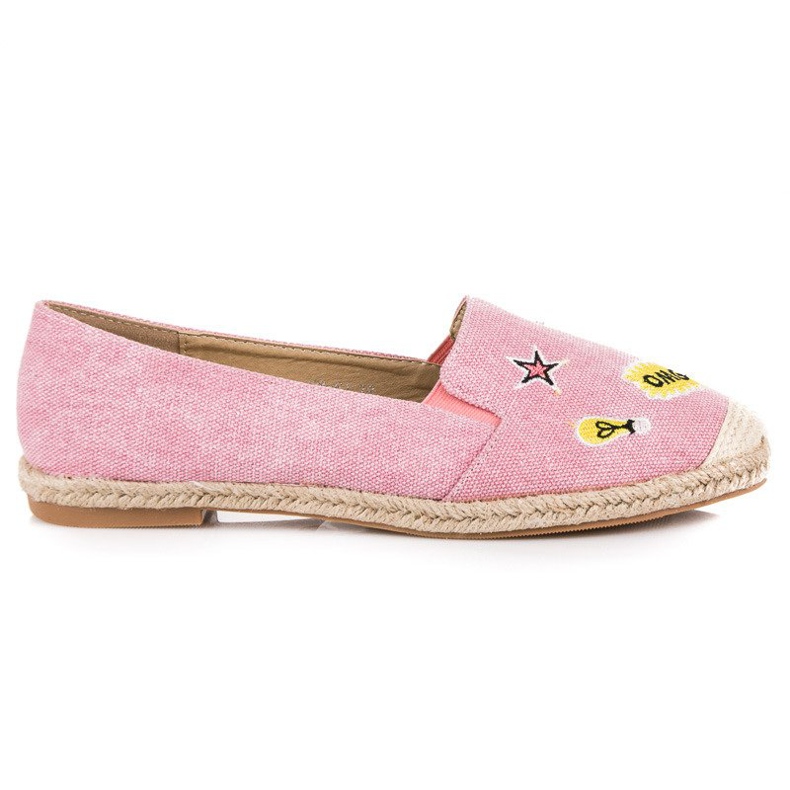 Bestelle Espadrilles printanières à patchs rose
