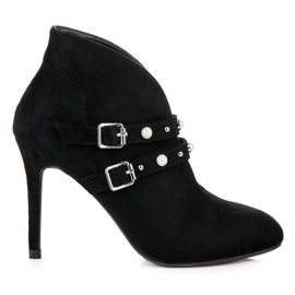 Cm Paris Bottines noires à boucles le noir
