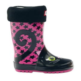 American Club Chaussette Galoches + insert chaton américain rose noir