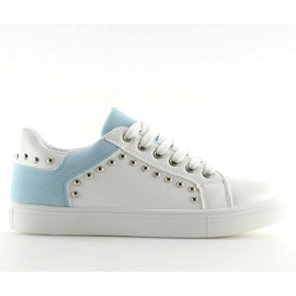 Baskets femme blanches et bleues LA09 Bleu Baskets femme blanches et bleues LA09 Bleu