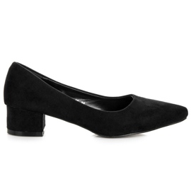 Best Shoes Escarpins en daim à petits talons noir