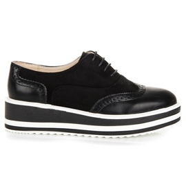 Fgm Paris Brogues attachées sur la plate-forme le noir