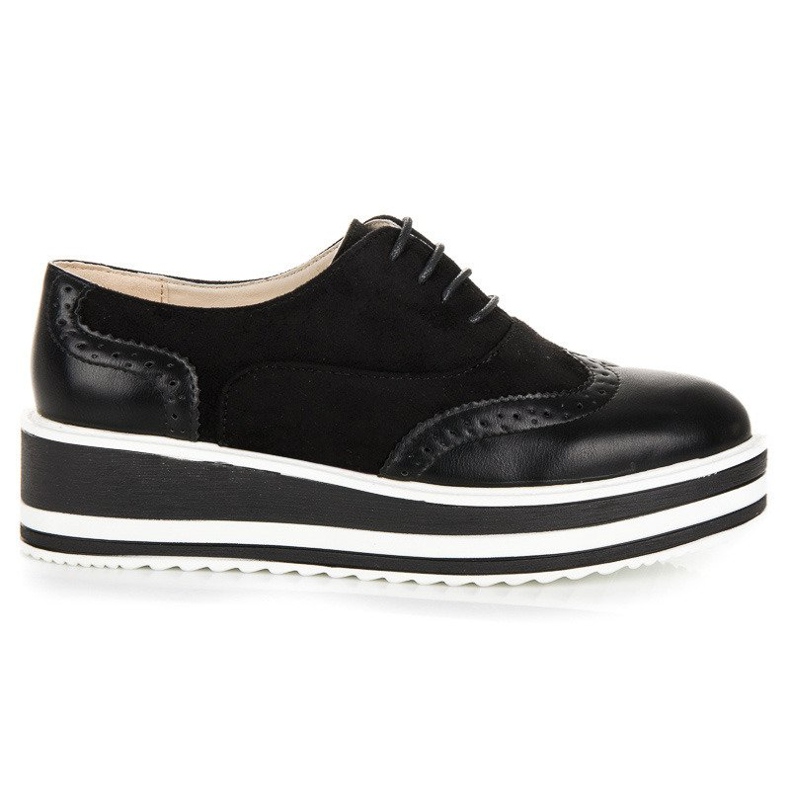Fgm Paris Brogues attachées sur la plate-forme le noir