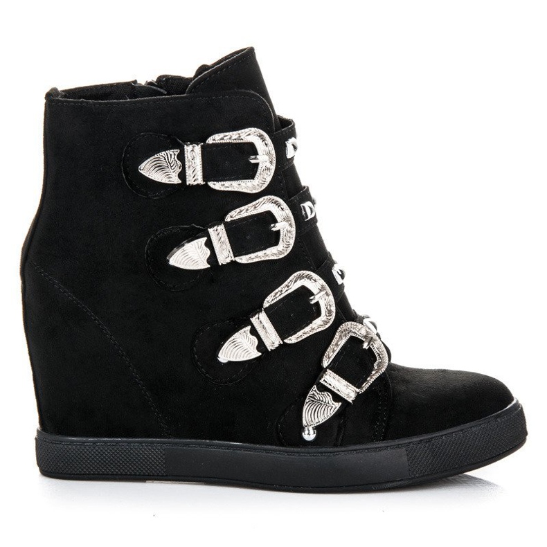 Bestelle Baskets en daim à boucles le noir