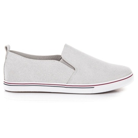 Mocassins en daim gris