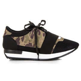 Chaussures de sport à enfiler noir brun vert