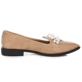 Best Shoes Daim Lords Avec Perles brun
