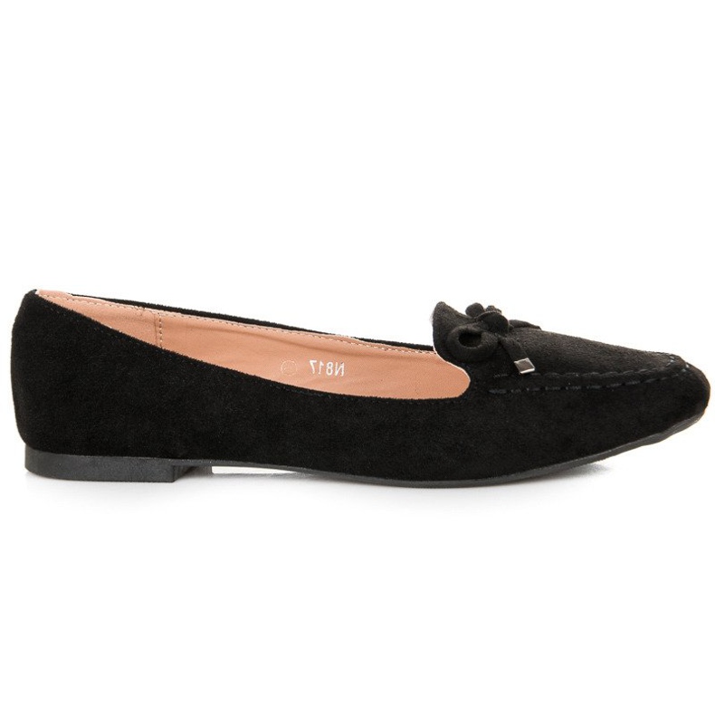Small Swan Mocassins En Daim Avec Nœud le noir